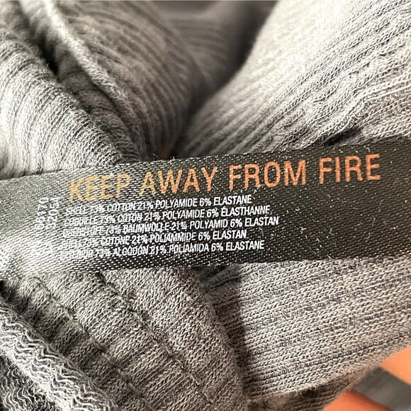 FREE PEOPLE MOVEMENT Gray Ribbed Corduroy Oversized XS Hi-Lo Shirt - Picture 8 of 10